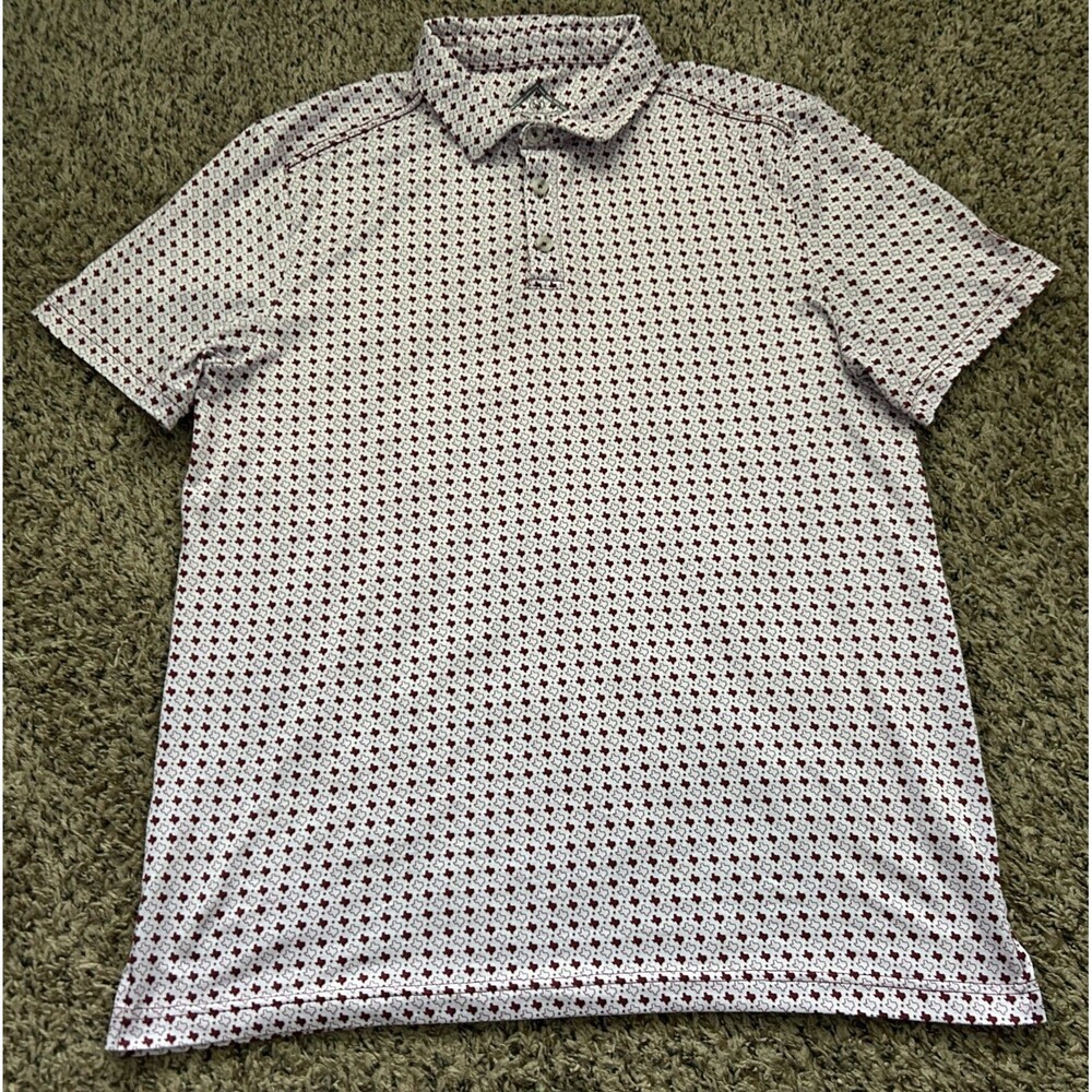 Burlebo Polo Shirt Mens Medium Texas Flag Print AOP